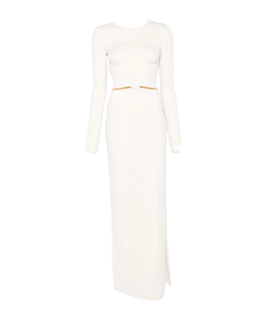 Elisabetta Franchi Cut-out Maxi Dress In Gray