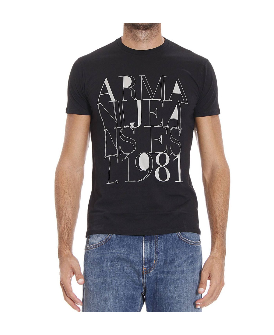 Armani Jeans Logo Details T-shirt In Black