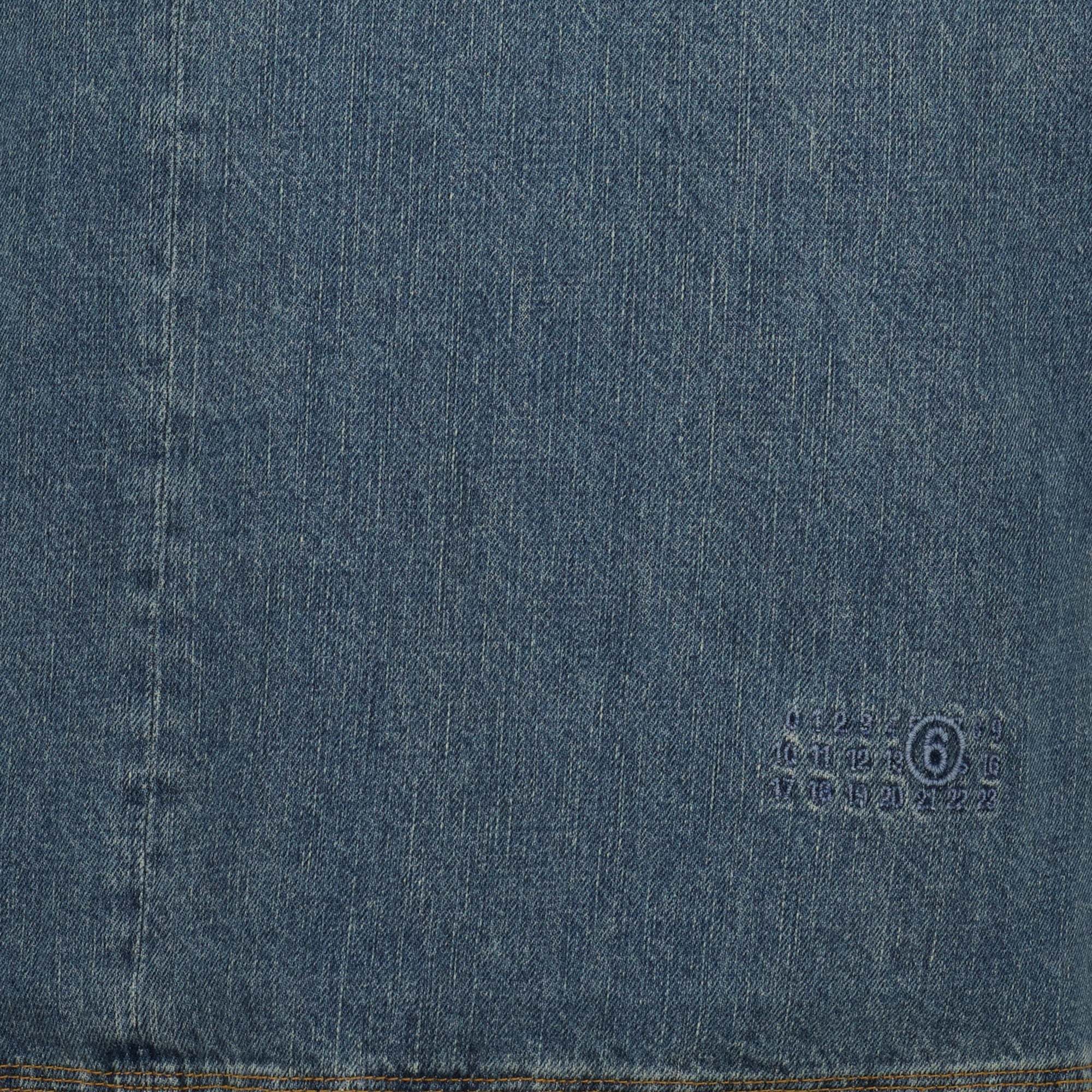 Mm6 Maison Margiela V-neck Denim Mini Dress In Blue