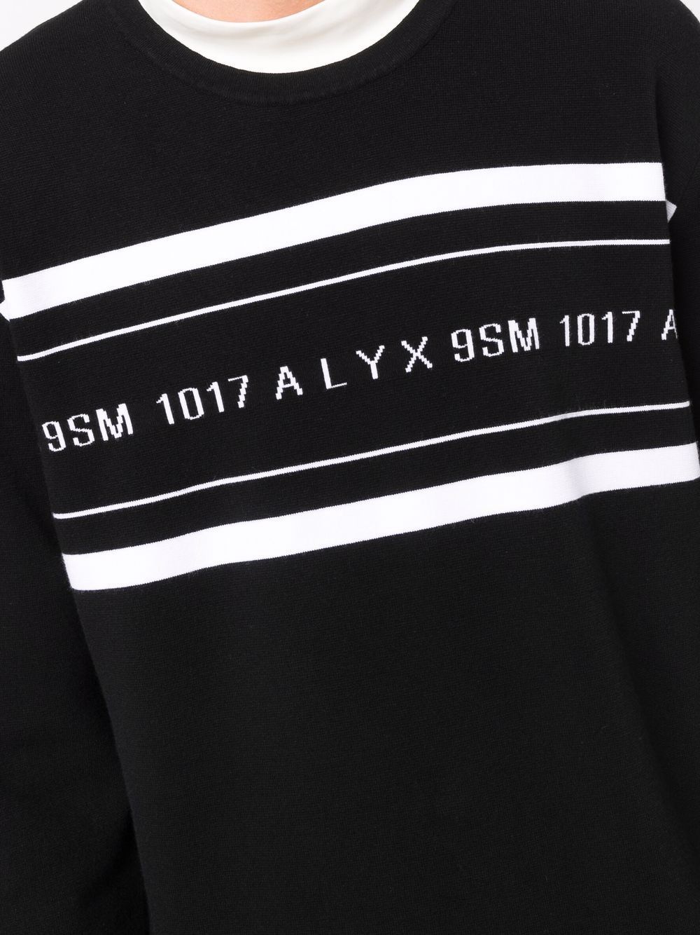 Alyx Contrast-logo Striped Jumper In Black