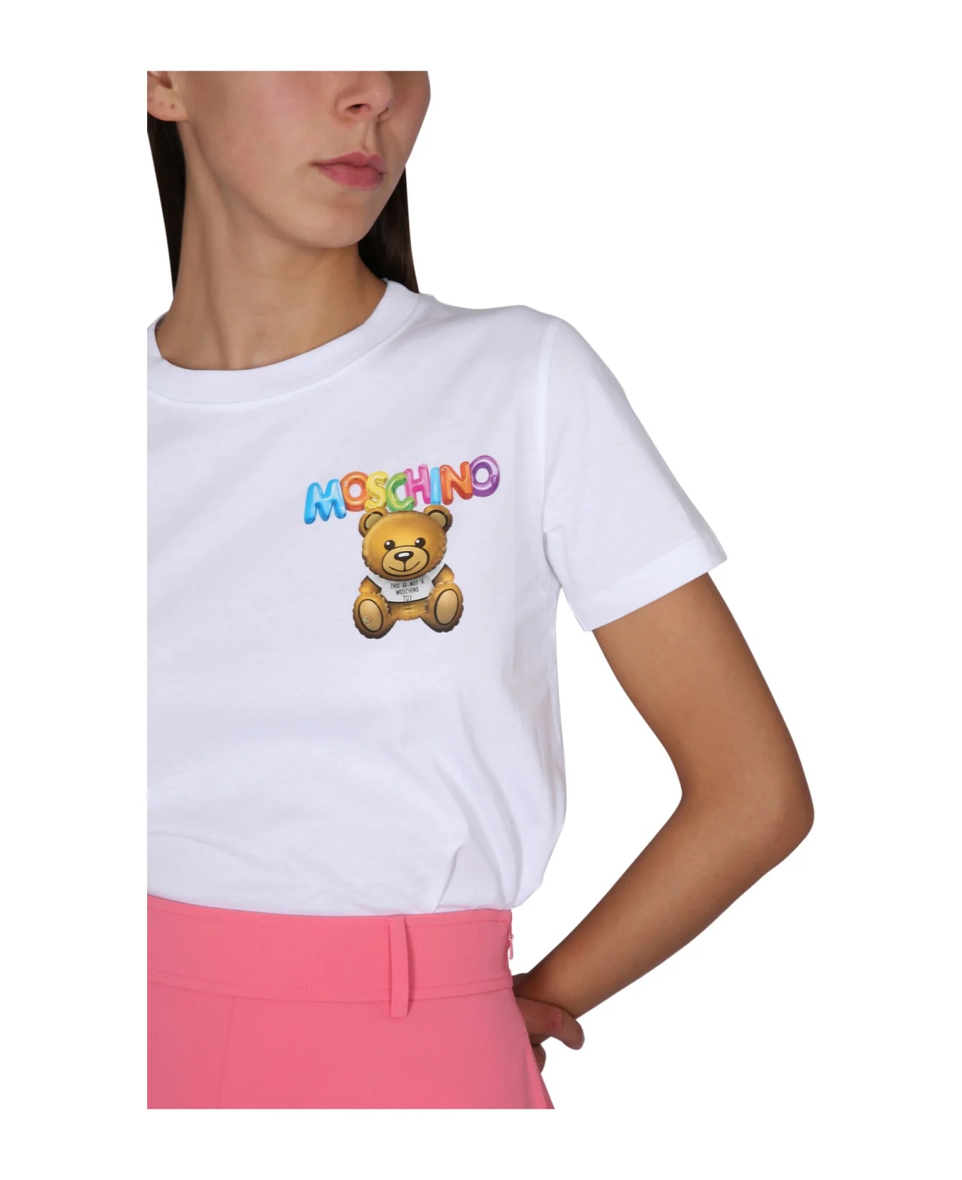 Moschino Teddy Bear Motif T-shirt In White