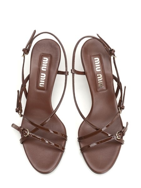 Miu Miu Slingback High-heeled Sandals In Brown