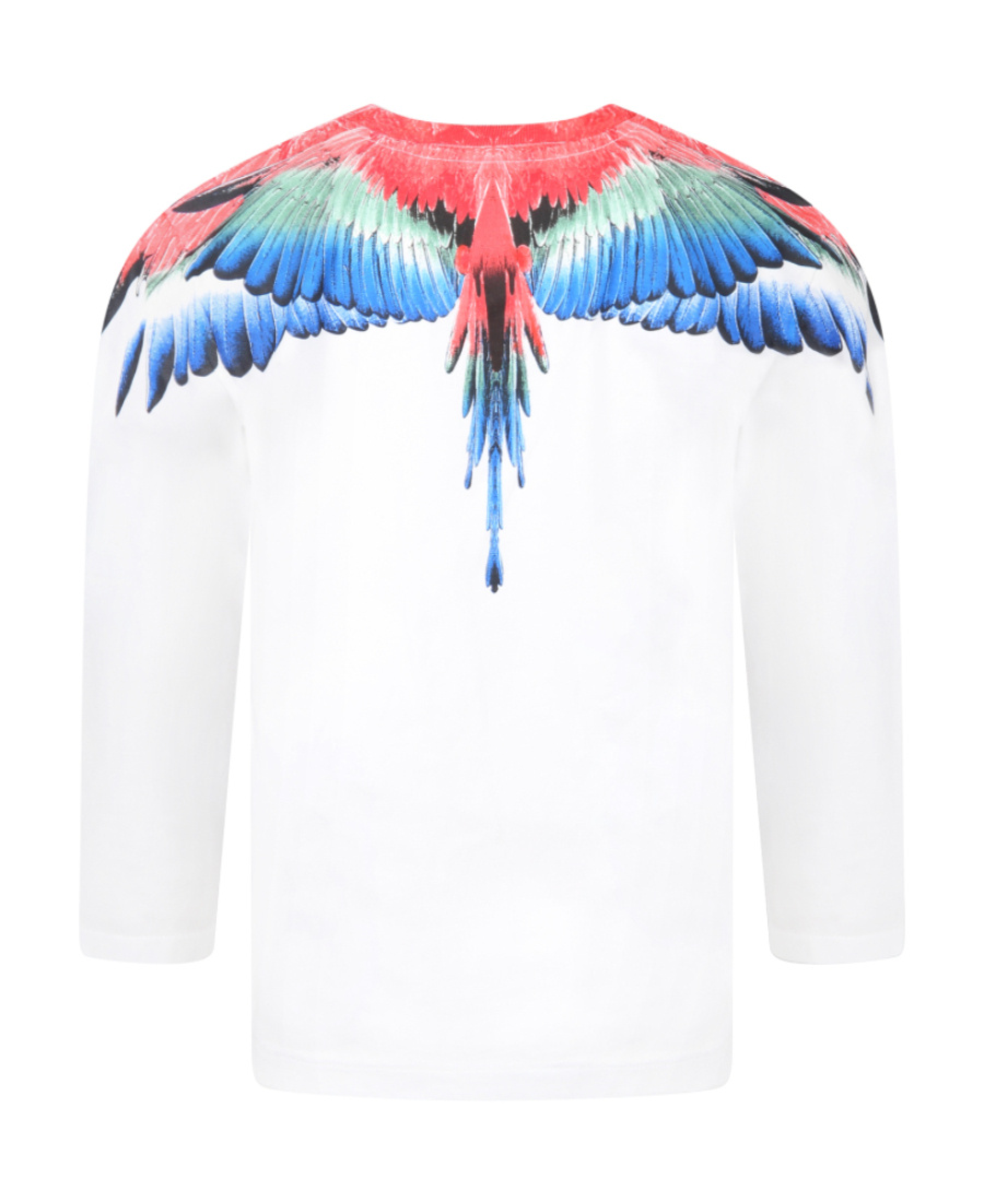 Marcelo Burlon County Of Milan Wings-print Cotton T-shirt In Blue