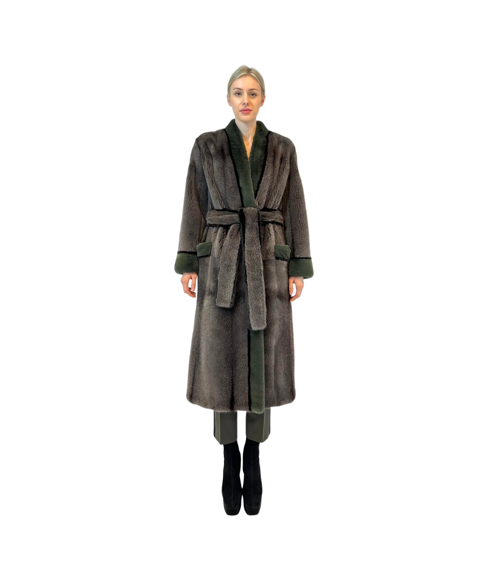 Liska Long-sleeved Fur In Black