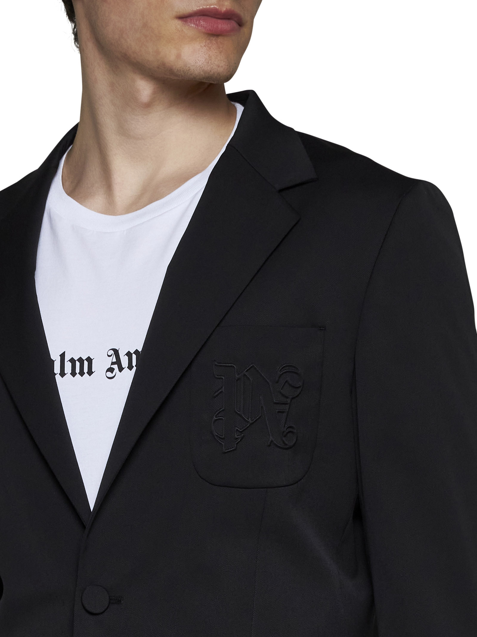 Palm Angels Single-breasted Tailored Blazer In Black