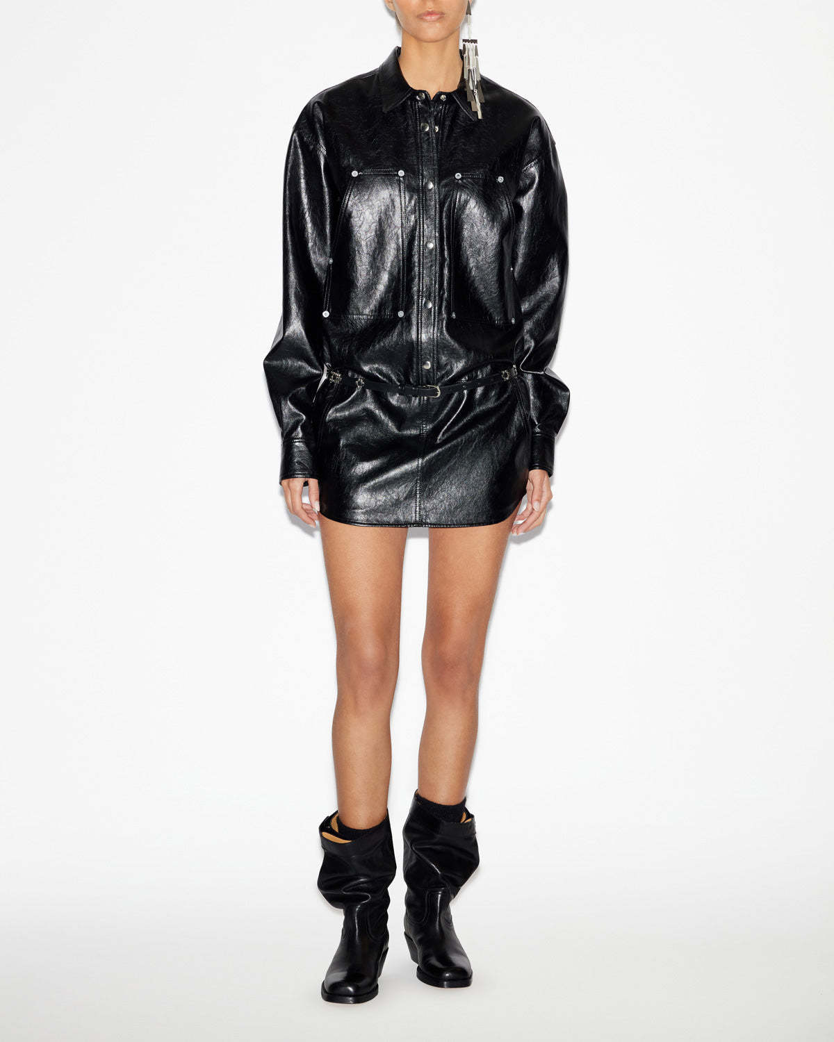 Isabel Marant Étoile Isabel Marant Etoile Ayali Black Leather Dress In Black