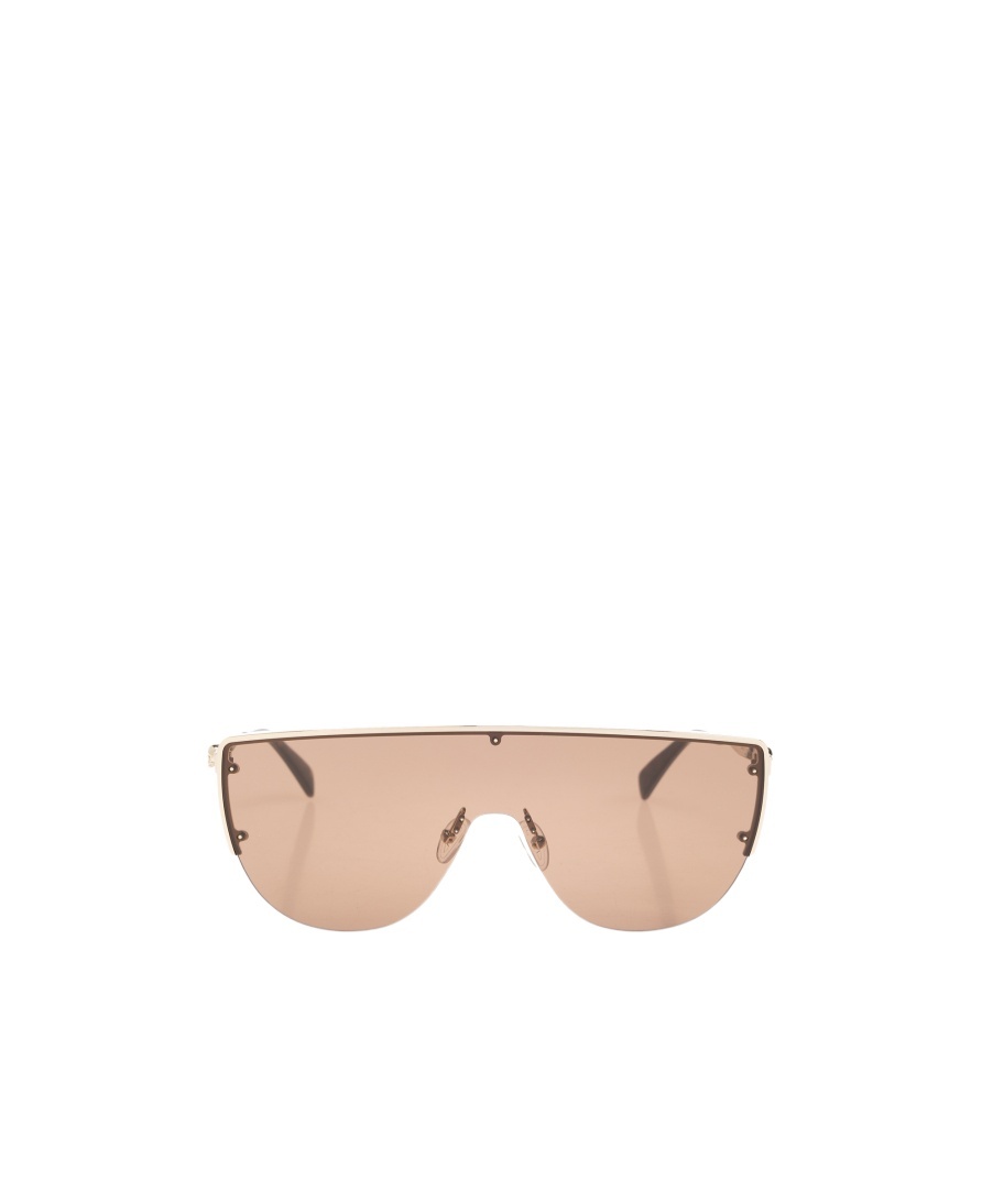Alexander Mcqueen Shield-frame Sunglasses In Nude