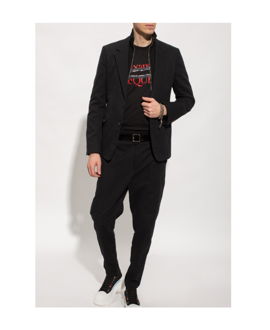 Alexander Mcqueen Pleat-front Trousers In Black
