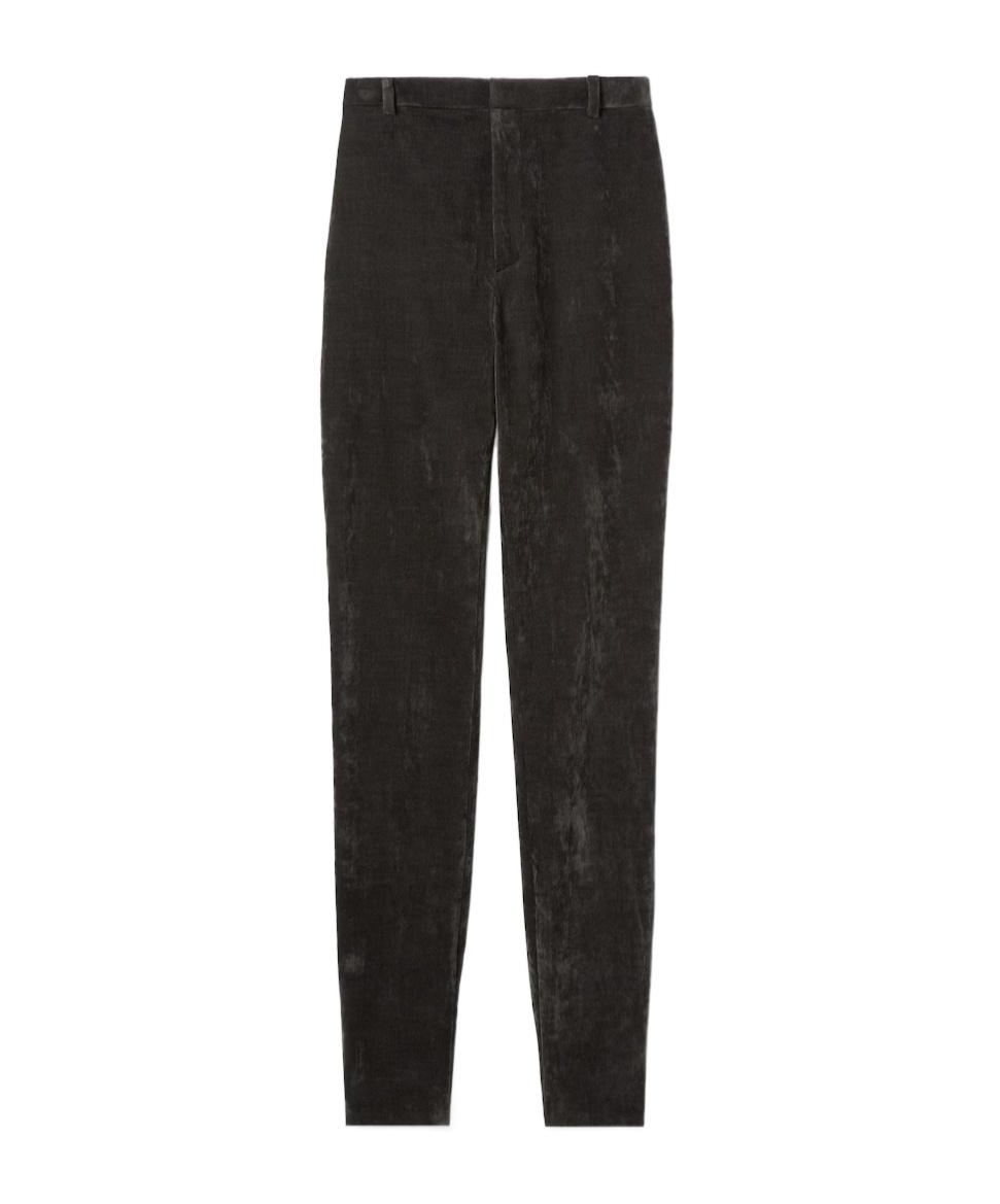 Gucci Stretch Velvet Leggings In Gray