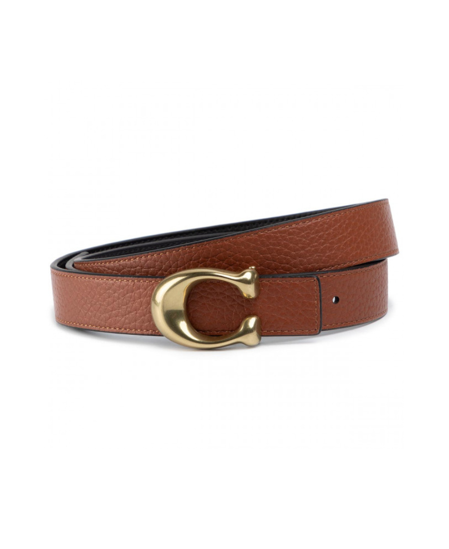 Coach Signature Buckle Reversible Belt In Brown