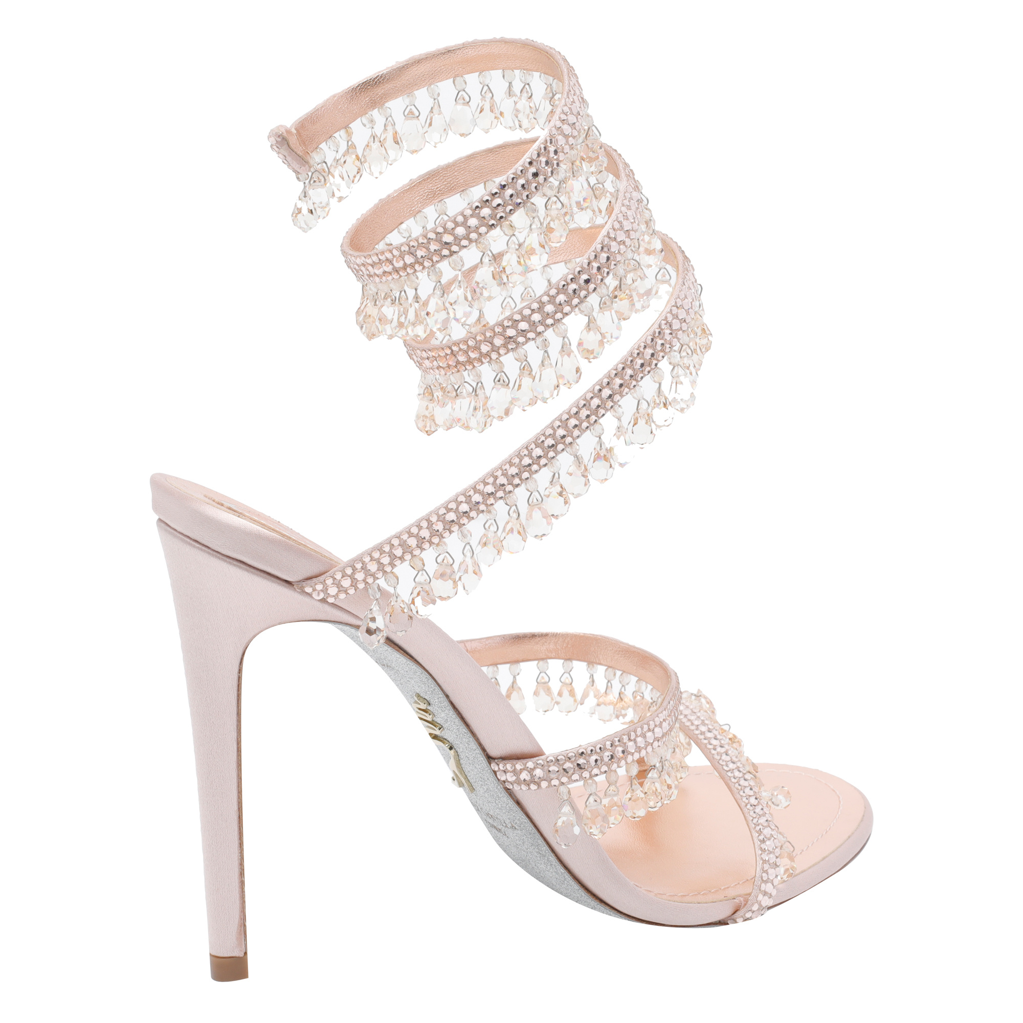 René Caovilla Round-toe High-heeled Sandals In Brown