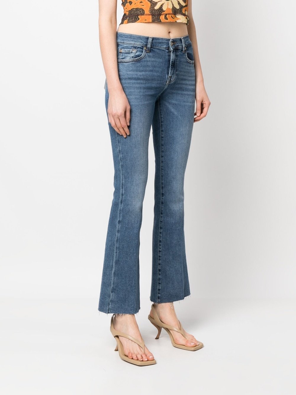 7 For All Mankind Logo-patch Bootcut Jeans In Blue