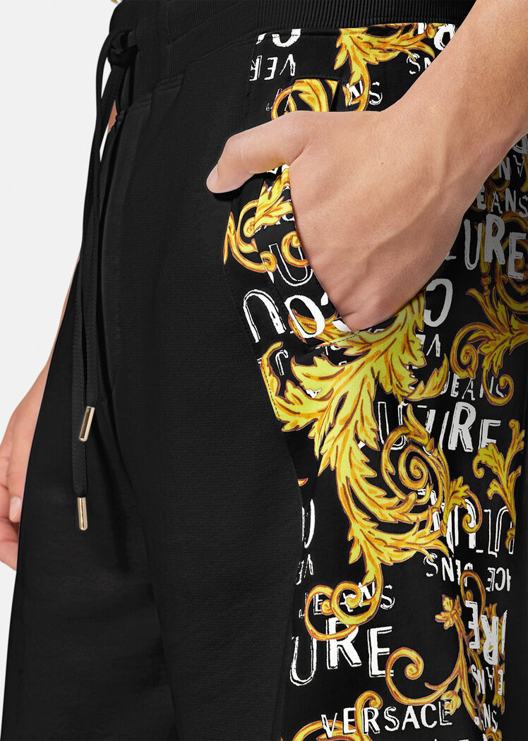 Versace Elastic Waist Shorts In Black