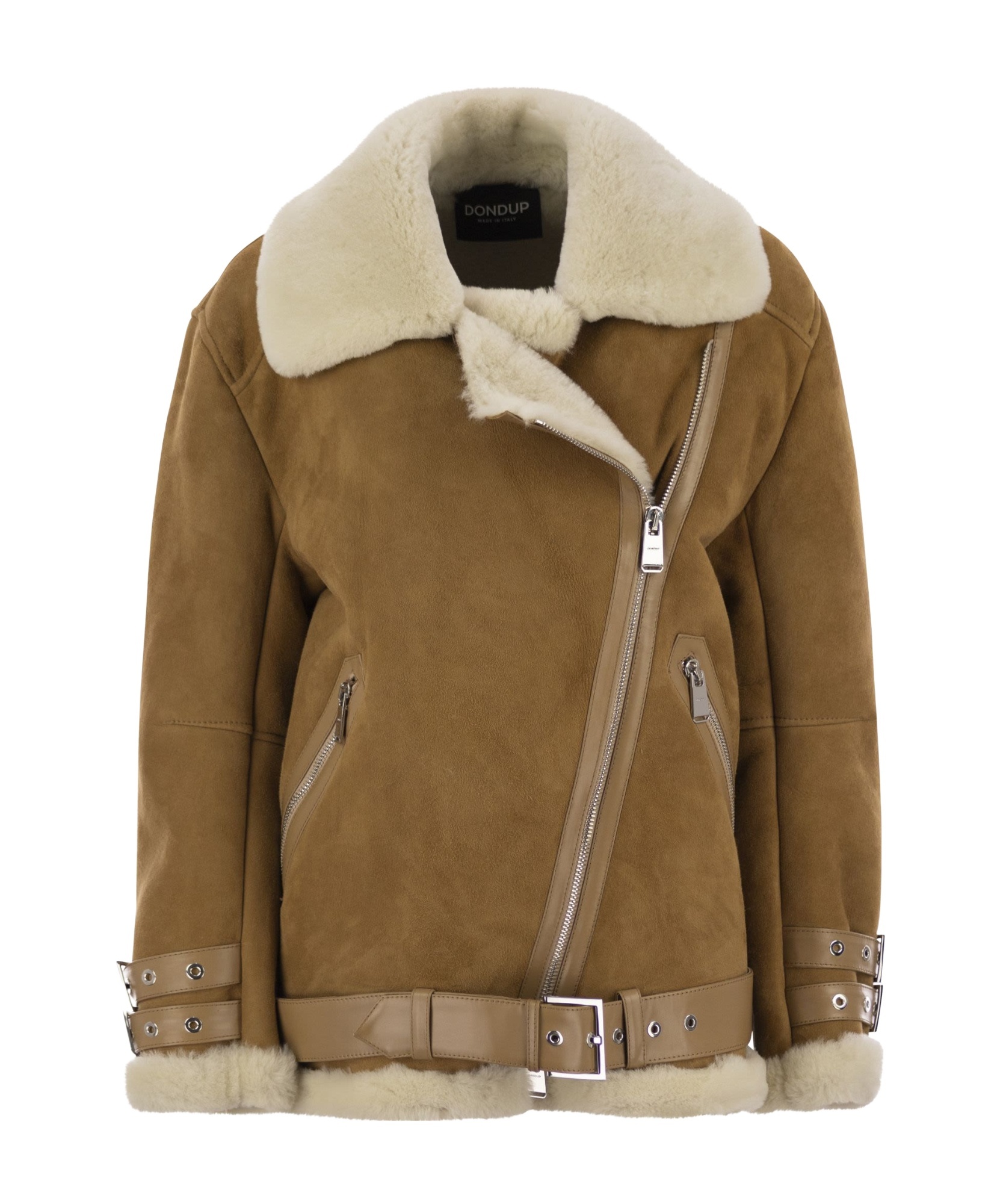 DONDUP LONG-SLEEVED LEATHER JACKET