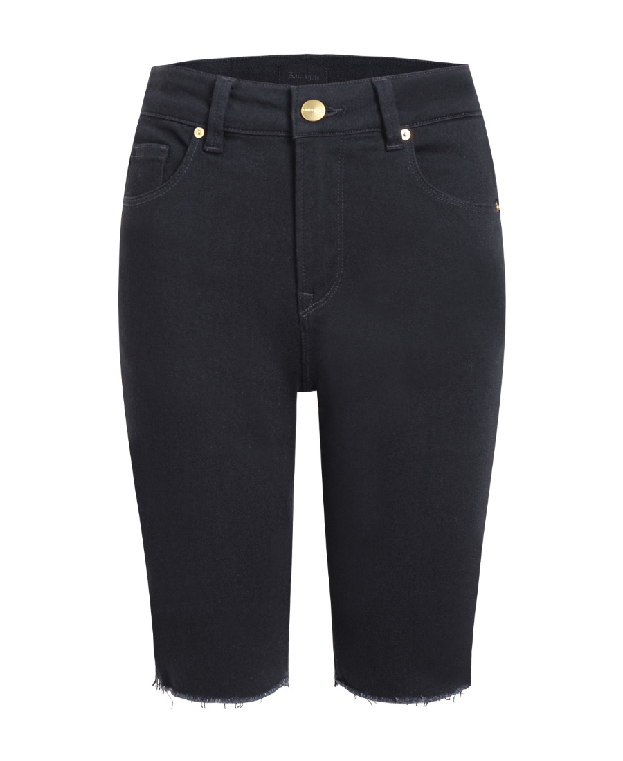Liuregali Logo Slim Denim Shorts In Black