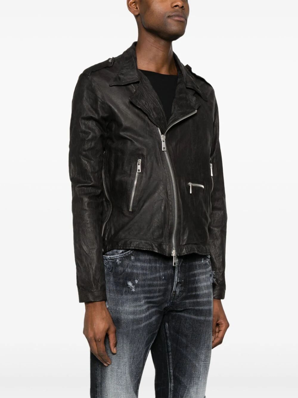 Giorgio Brato Biker Jacket In Black