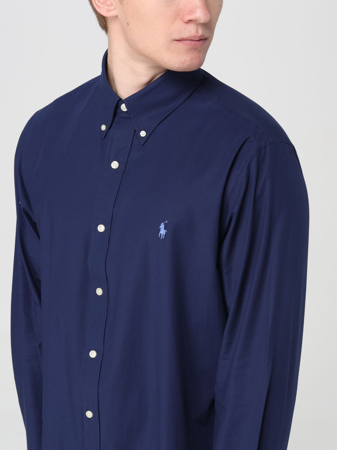 Shop Polo Ralph Lauren Polo Pony Cotton Shirt In Blue