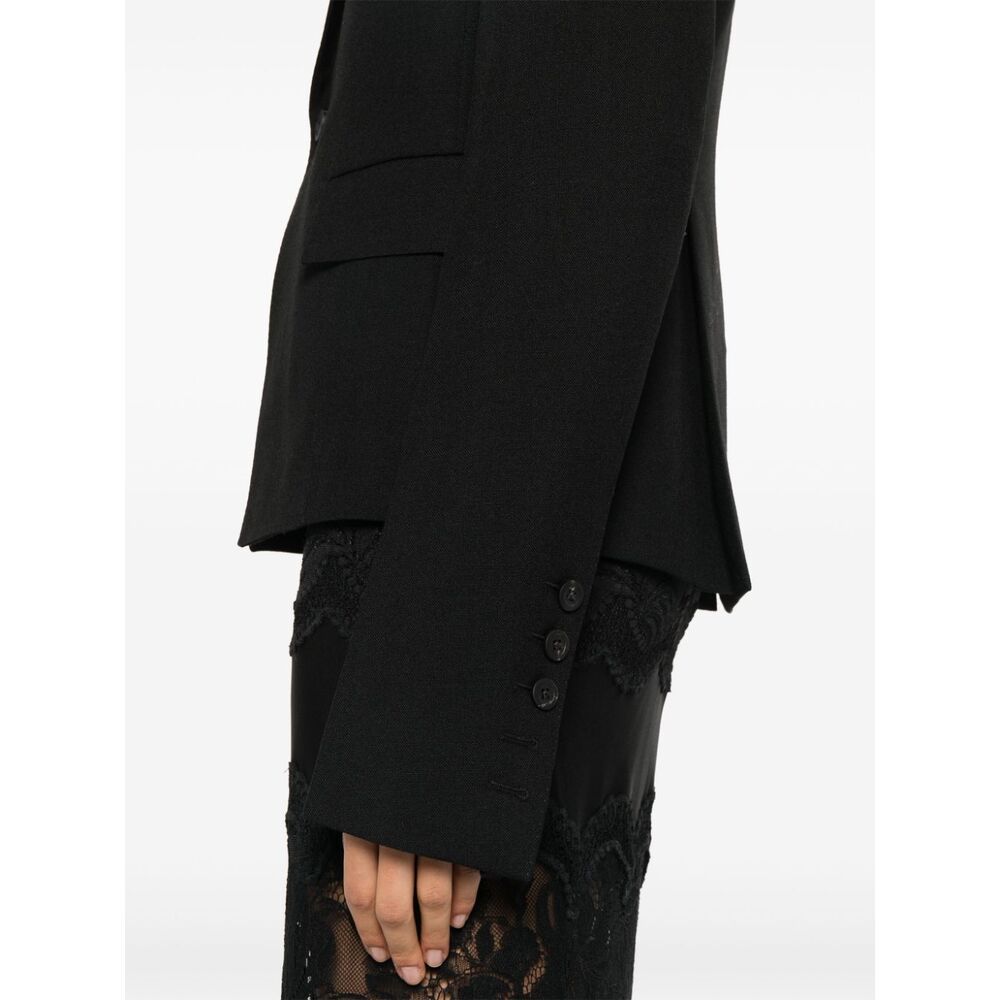 Rick Owens Grain De Poudre Blazer In Black