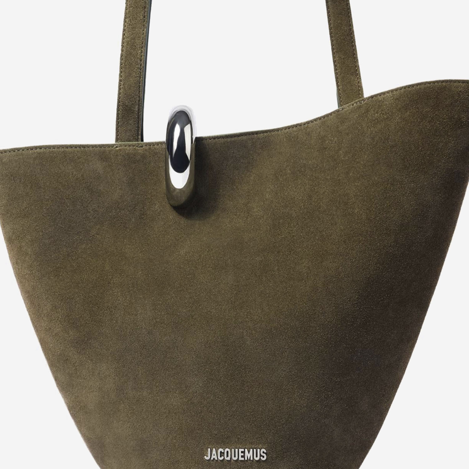 Jacquemus Womens Khaki The Bambola Small Suede Top Handle Bag In Green