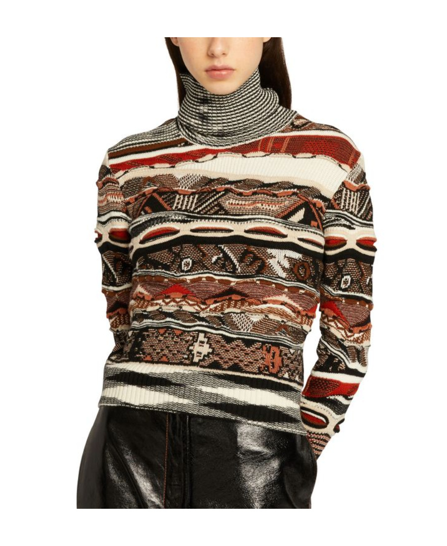 Missoni Roll-neck Knitted Jumper In Multicolor