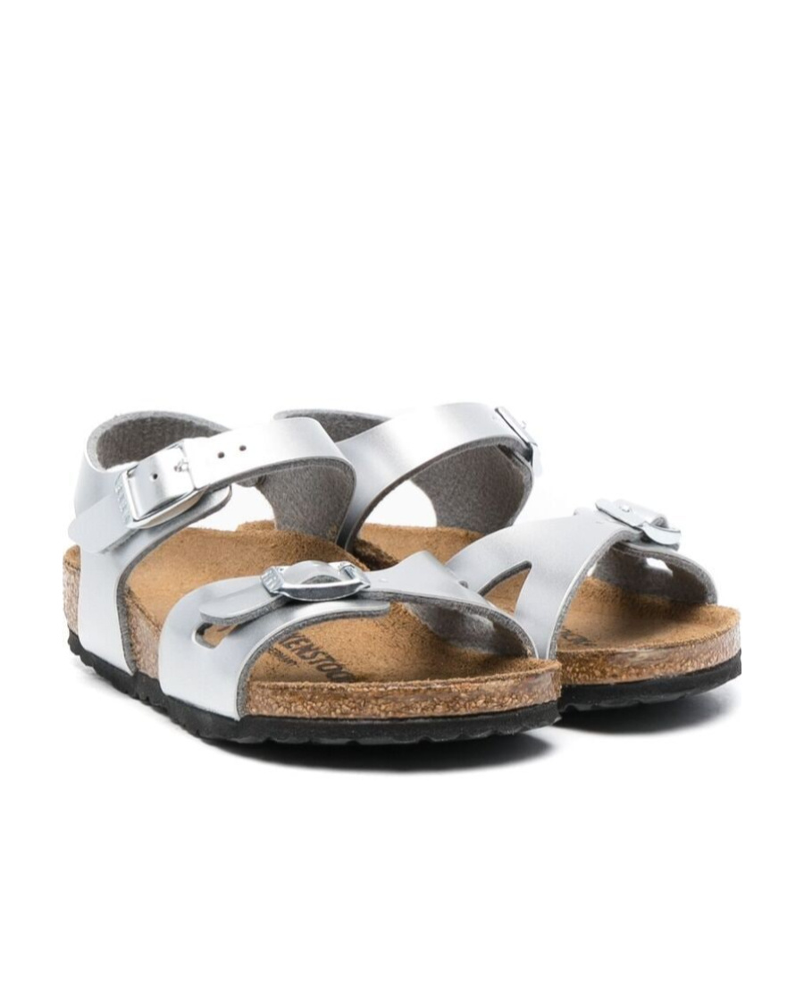 Birkenstock Rio Metallic Sandal In White