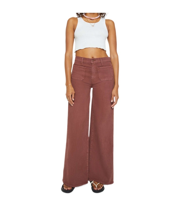 Mother Patch Pocket Undercover Sneak Pants In Cats And Dogs Friar Brown In Red