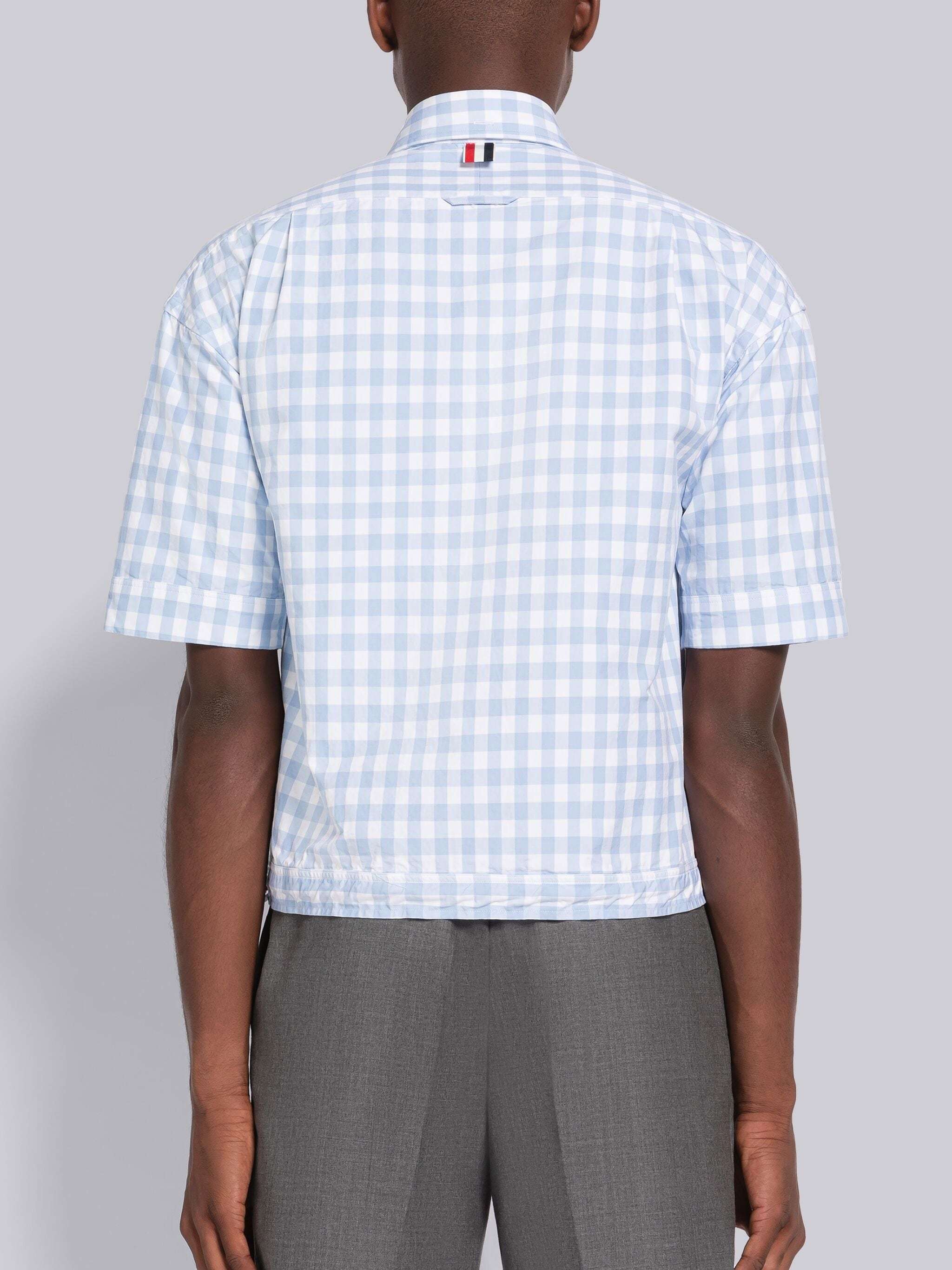 THOM BROWNE GINGHAM POPLIN SHORT-SLEEVE SHIRT