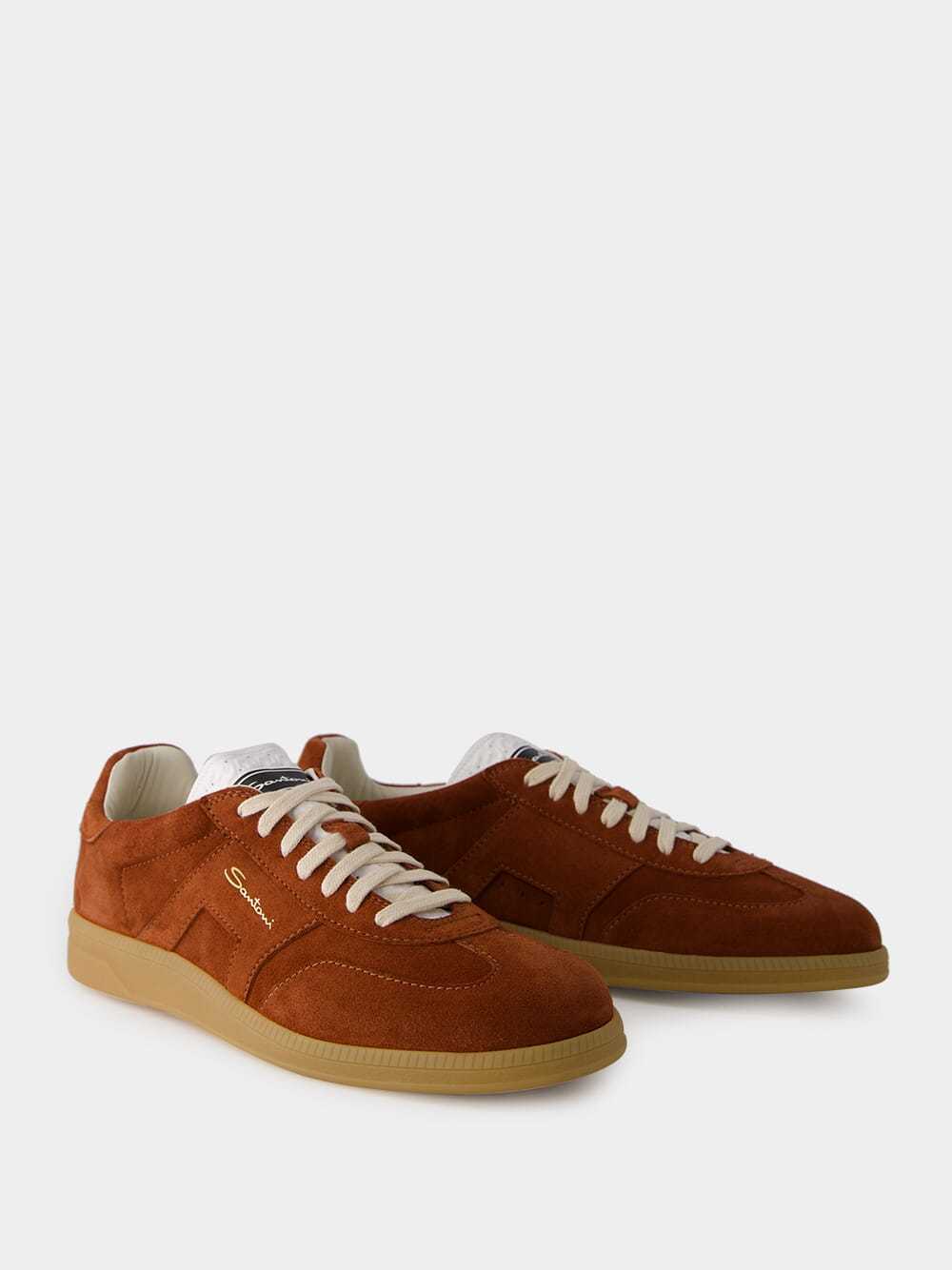 Santoni Dbs Oly Lace-up Sneakers In Brown