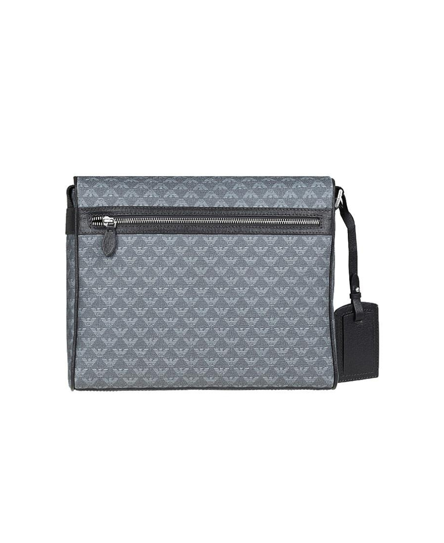 Emporio Armani Logo Details Satchel In Gray
