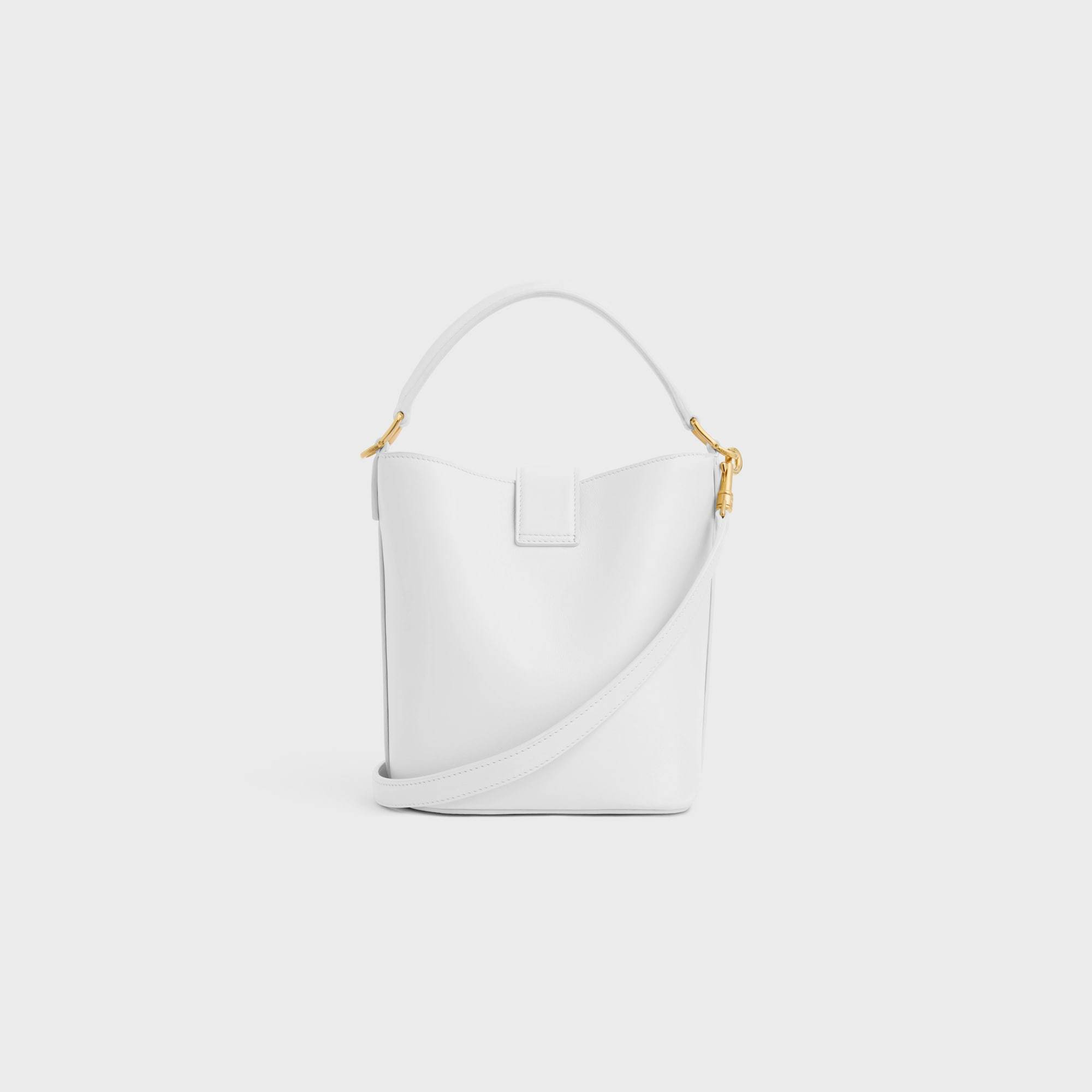 Celine Small Bucket Louise In Smooth Calfskin In White