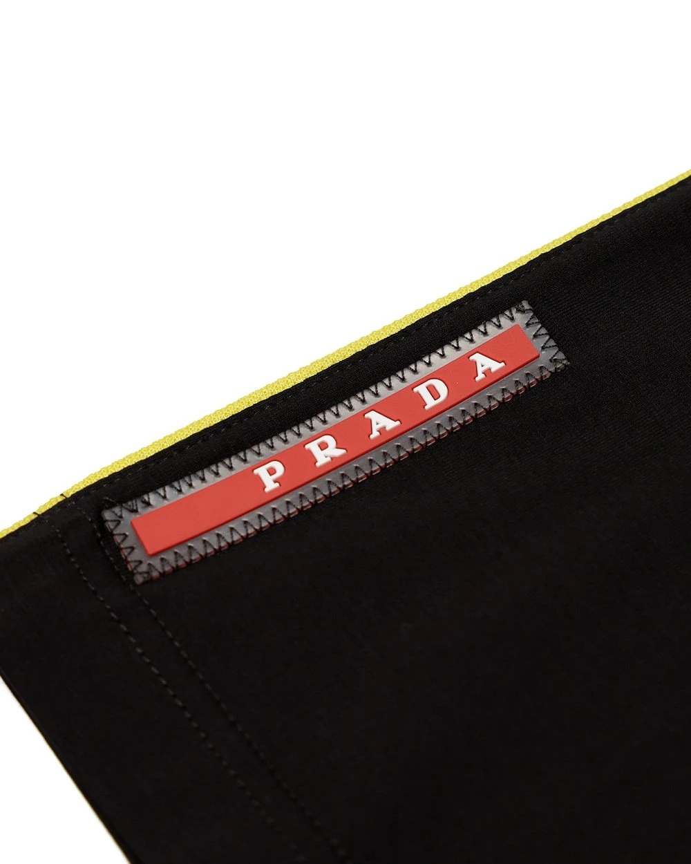 Prada Logo Pattern T-shirt In Black