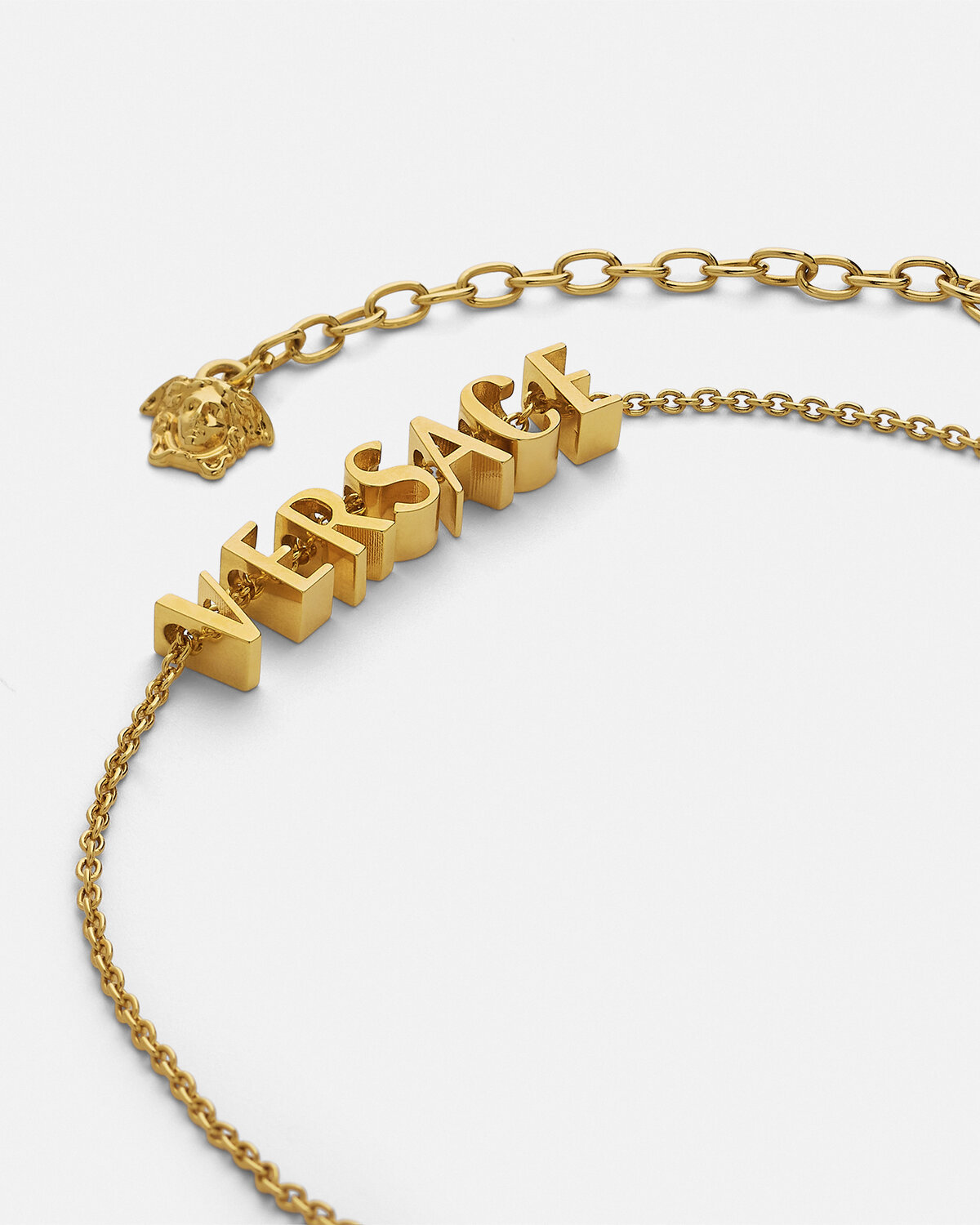Versace Logo Chain Necklace Medusa Charm