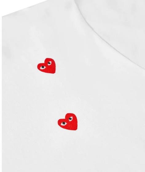 Comme Des Garçons Play Comme Des Garcons Play Scattered Hearts Cotton T-shirt In White