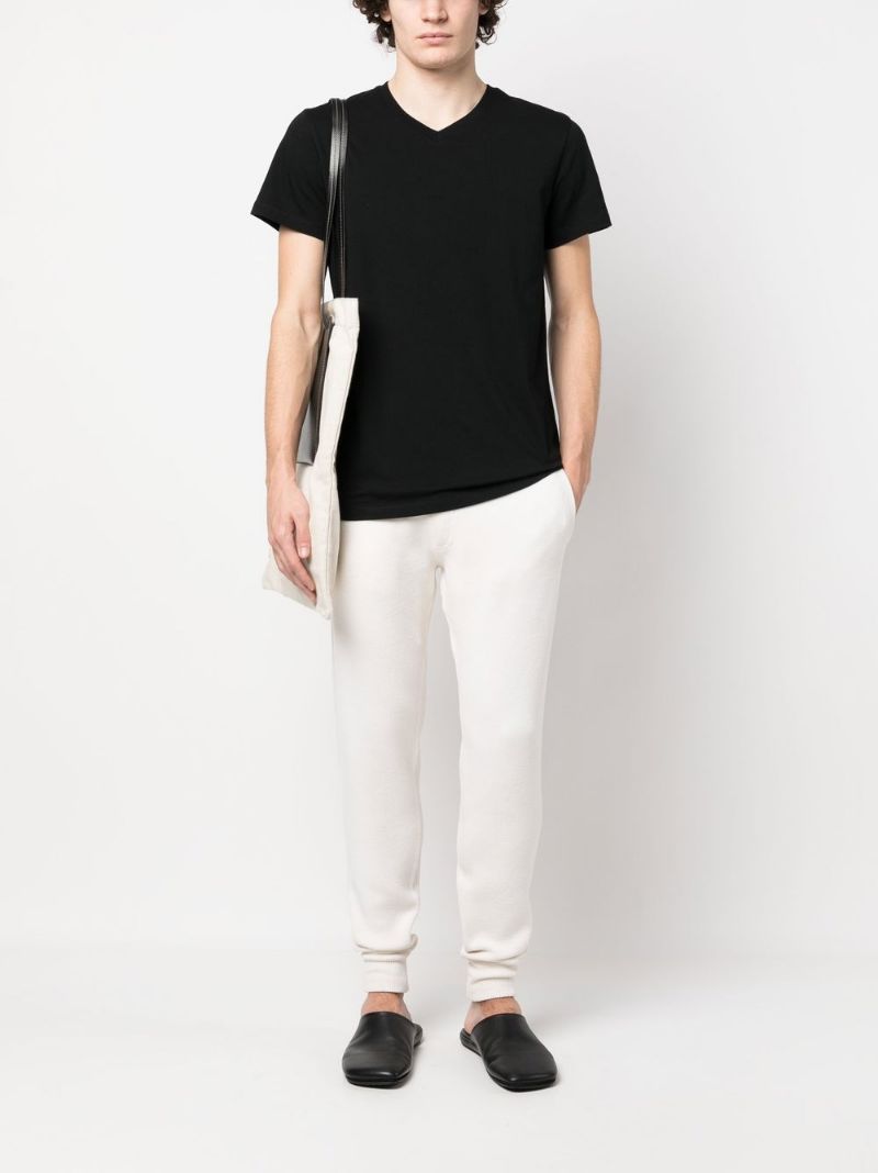 Jil Sander V-neck Cotton T-shirt In Black