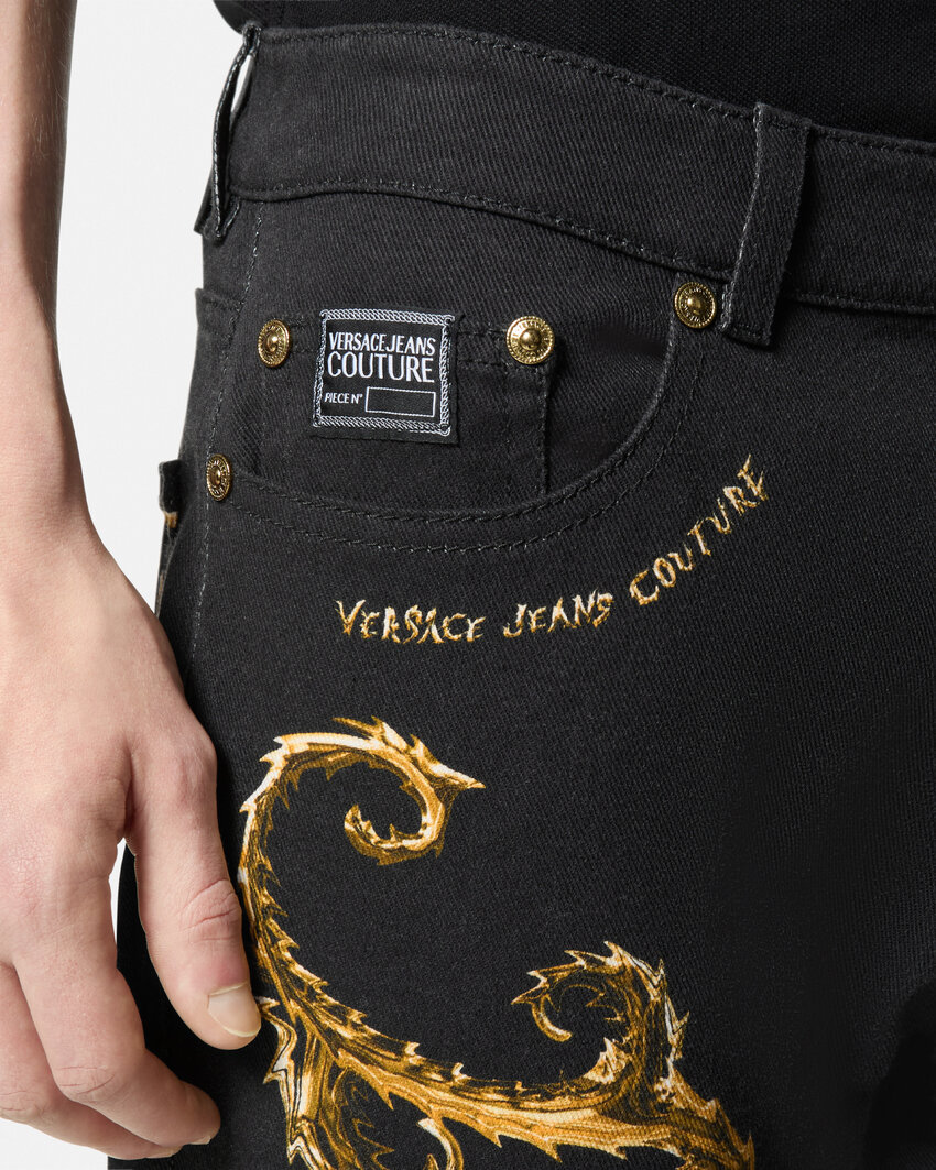 Versace Jeans Belt-loop Jeans In Black