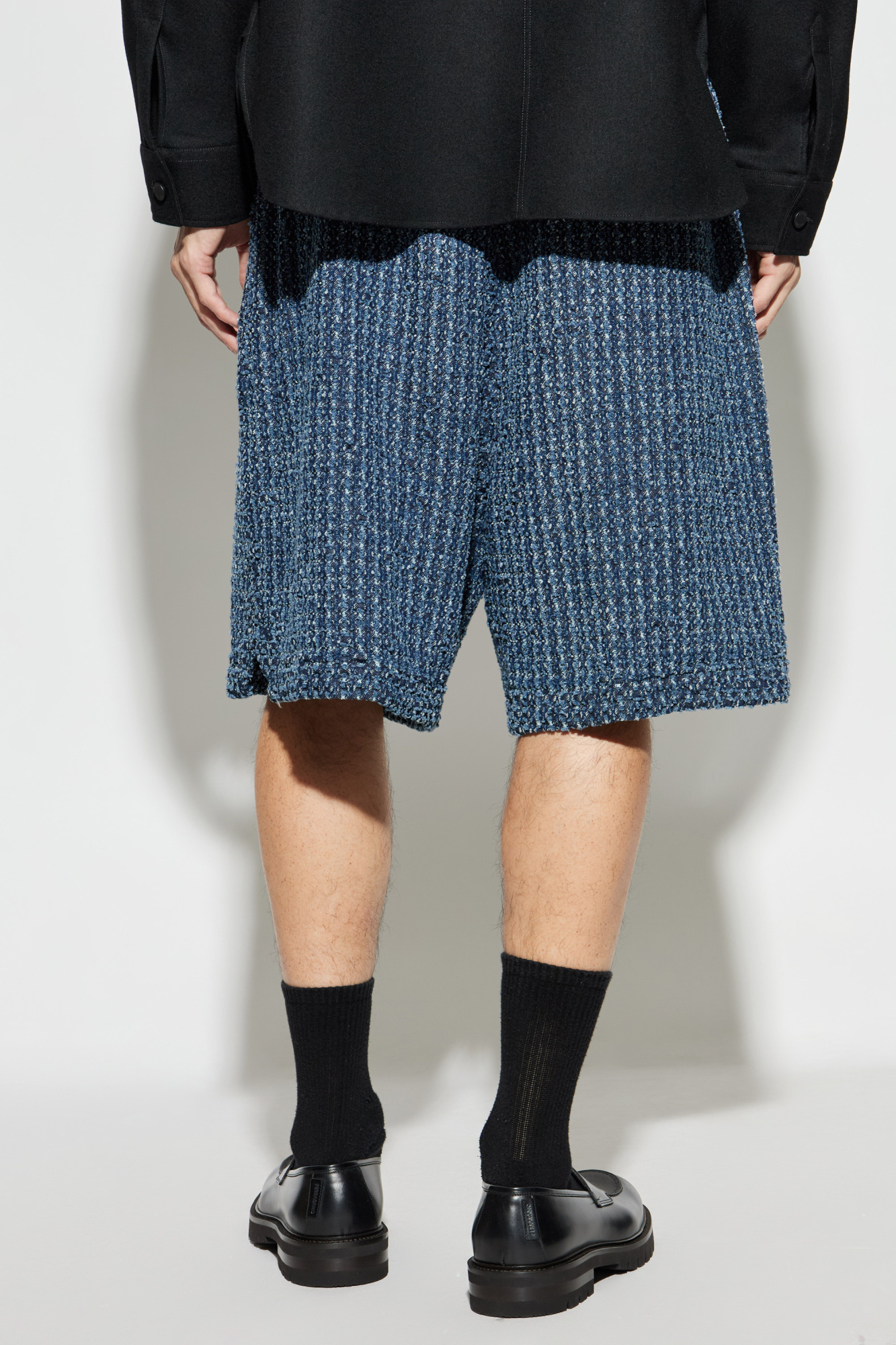 Dsquared2 Textured Denim Shorts In Blue