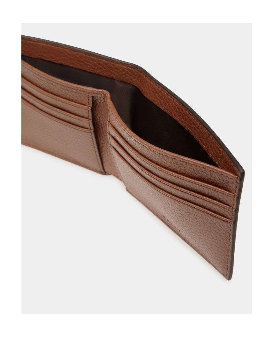 Shop Bally Logo Striped Wallet In Brown