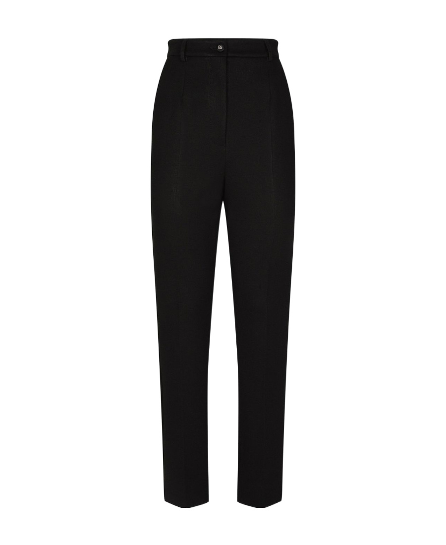 Dolce & Gabbana Women Stretch Wool And Silk Trousers In Black