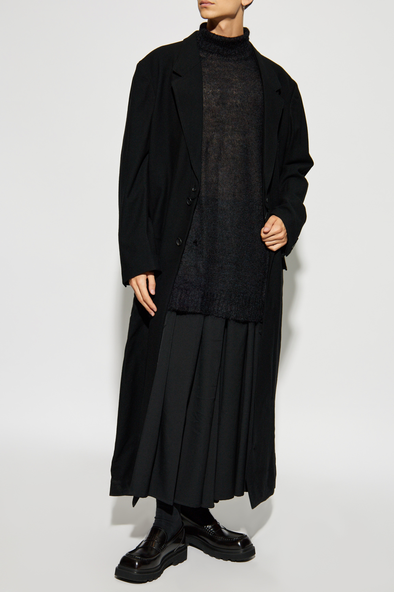 Yohji Yamamoto Single-breasted Coat In Black