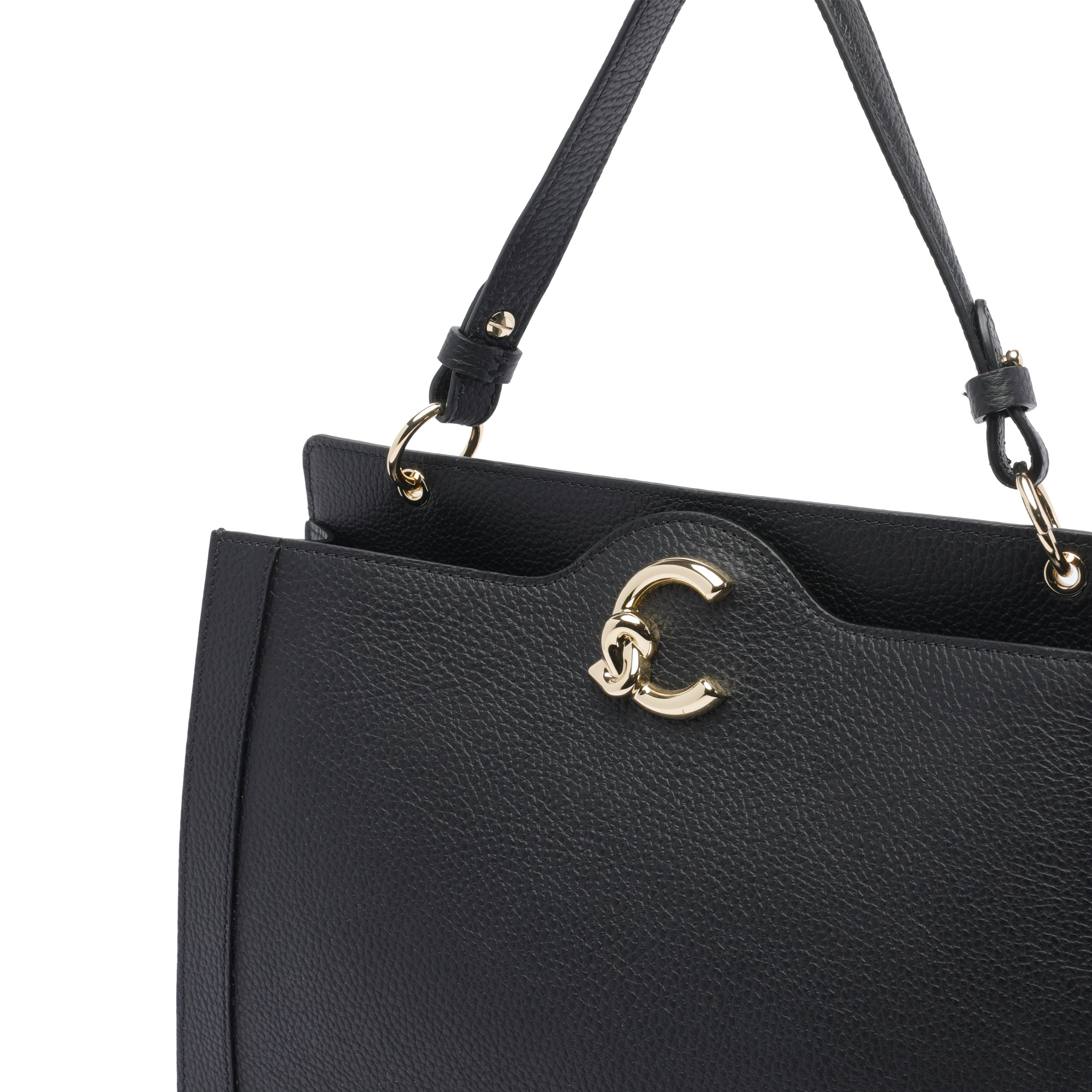 Coccinelle Leather Top-handle Tote Bag In Black