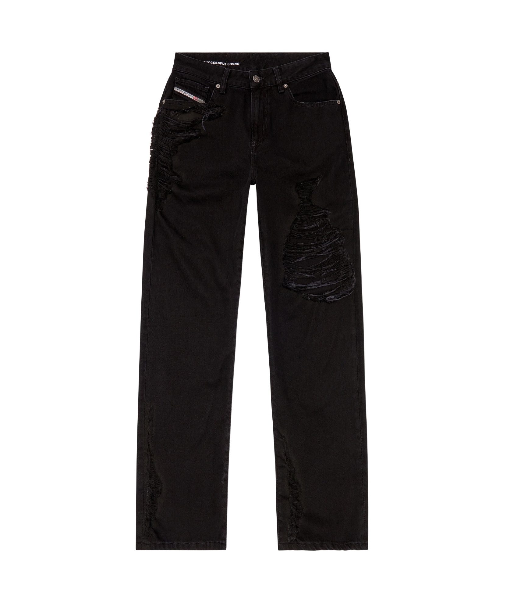 Diesel Straight Jeans In Black