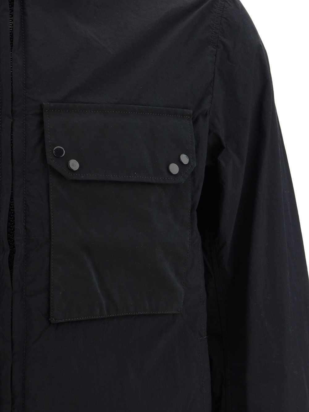 Ten C Zip-up Shirt Jacket In Black