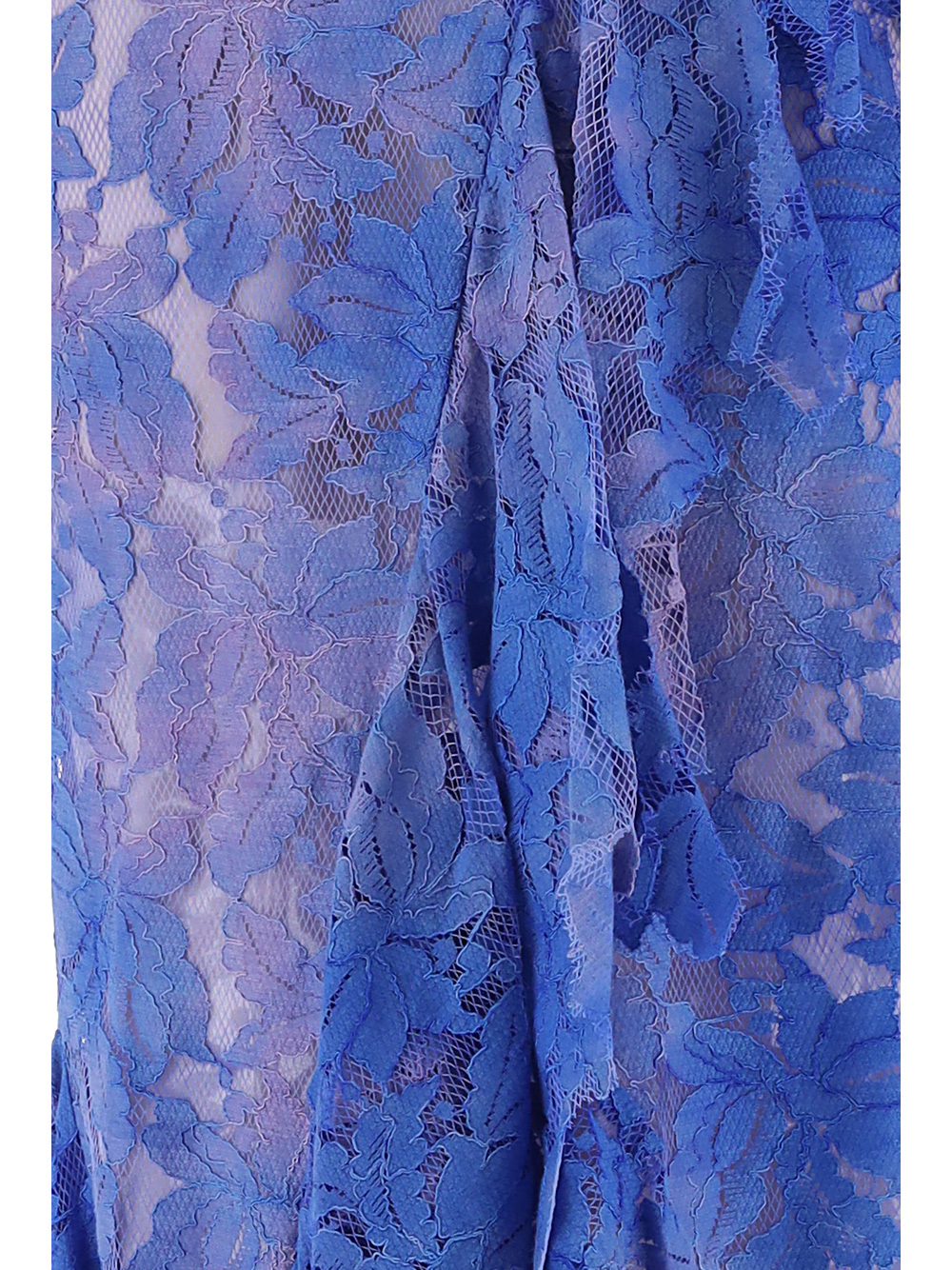Attico Thelma Ruffle Godet-hem Lace Midi Dress In Blue