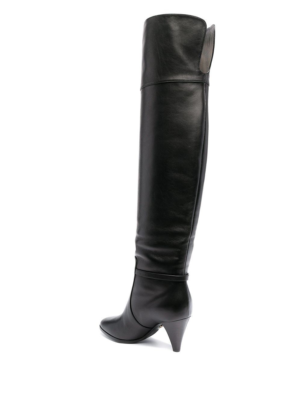 Dolce & Gabbana Dg Buckle Knee-length Boots In Black