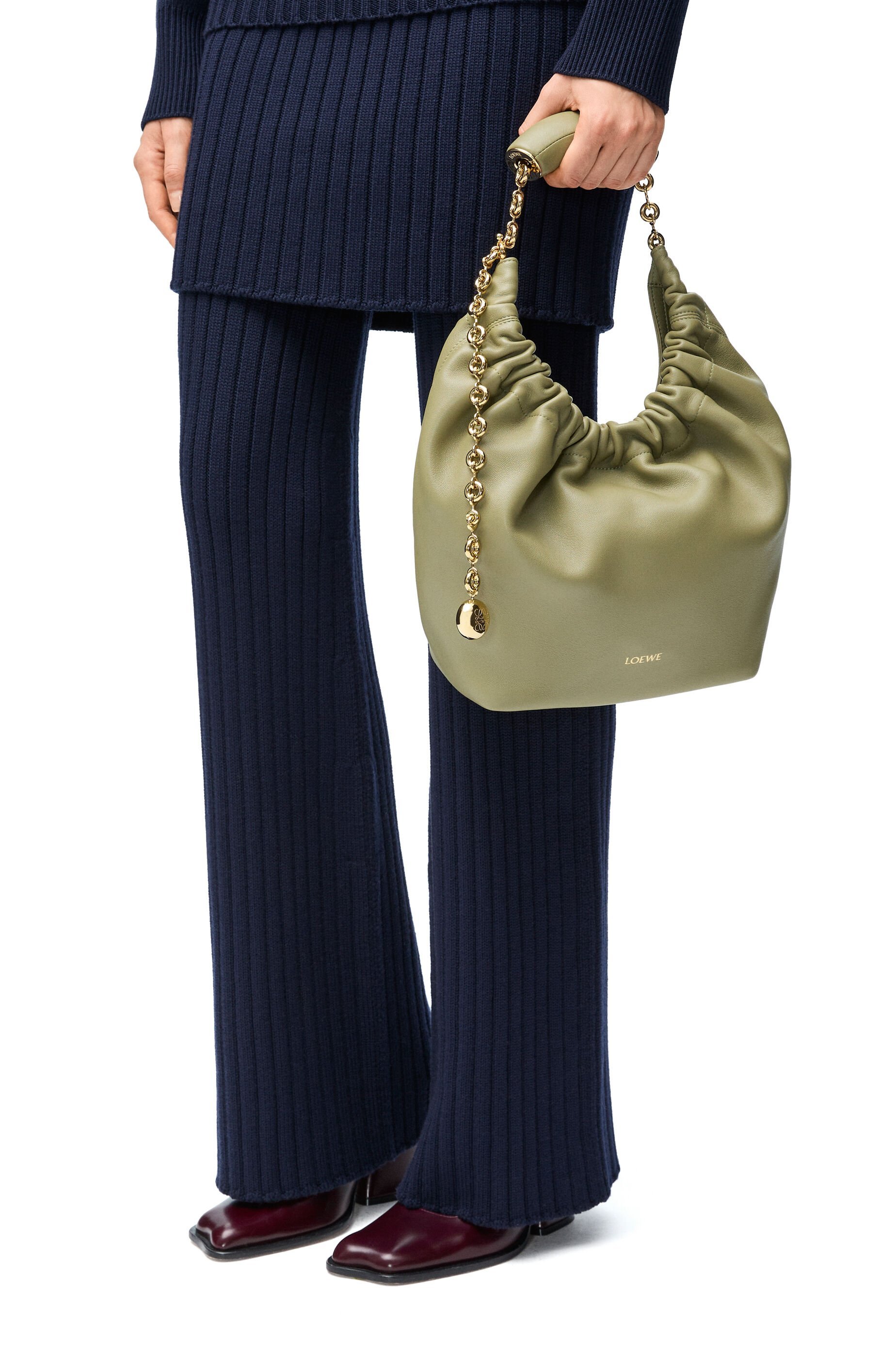 Loewe Small Logo Shoulder Bag In Green