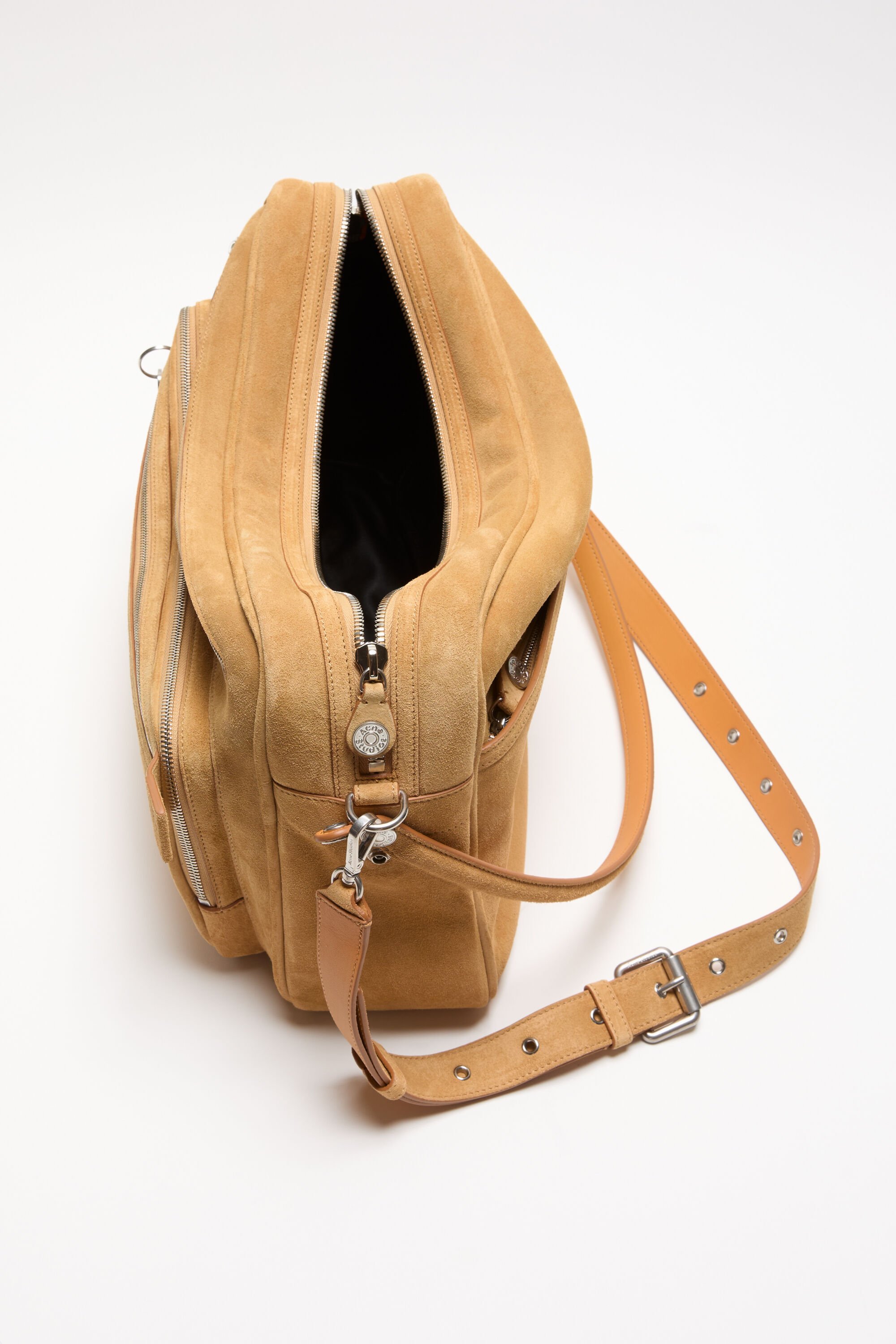 Acne Studios Camero Camera Suede Leather Shoulder Bag In Brown