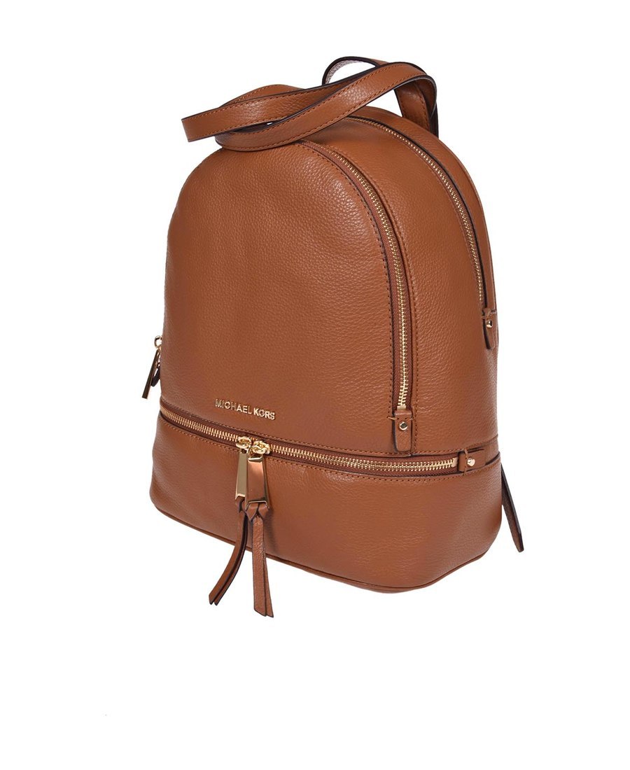 Michael Kors Medium Zip Backpack "rhea" In Brown