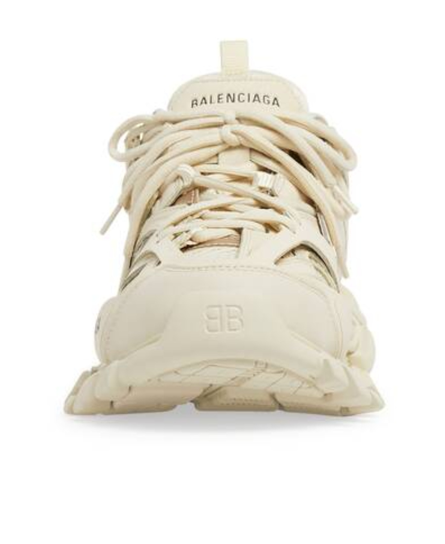 Balenciaga Track Faux-leather And Recycled-mesh Trainers In Nude