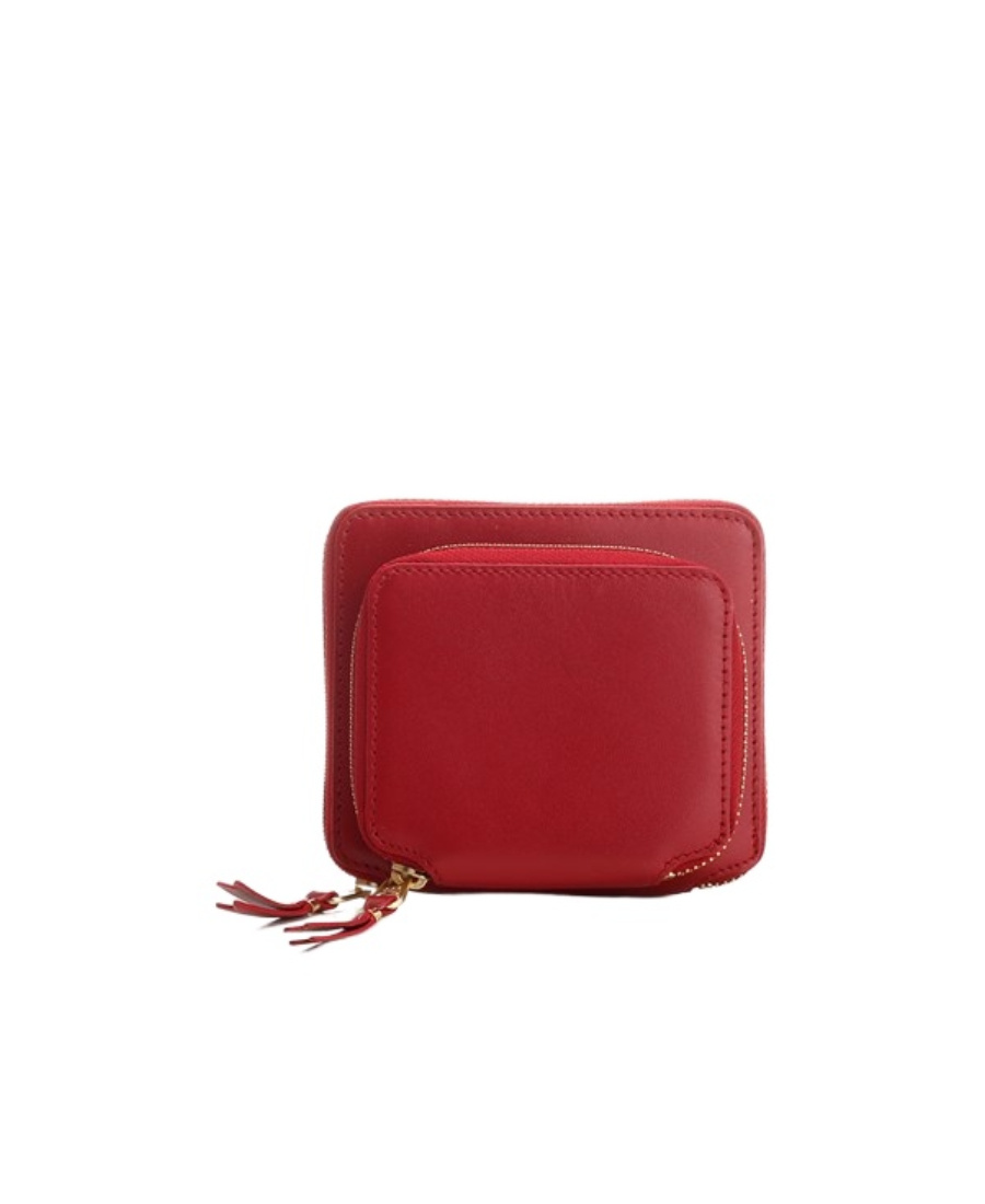 Shop Comme Des Garçons Wallet Zipped Bi-fold Wallet In Red