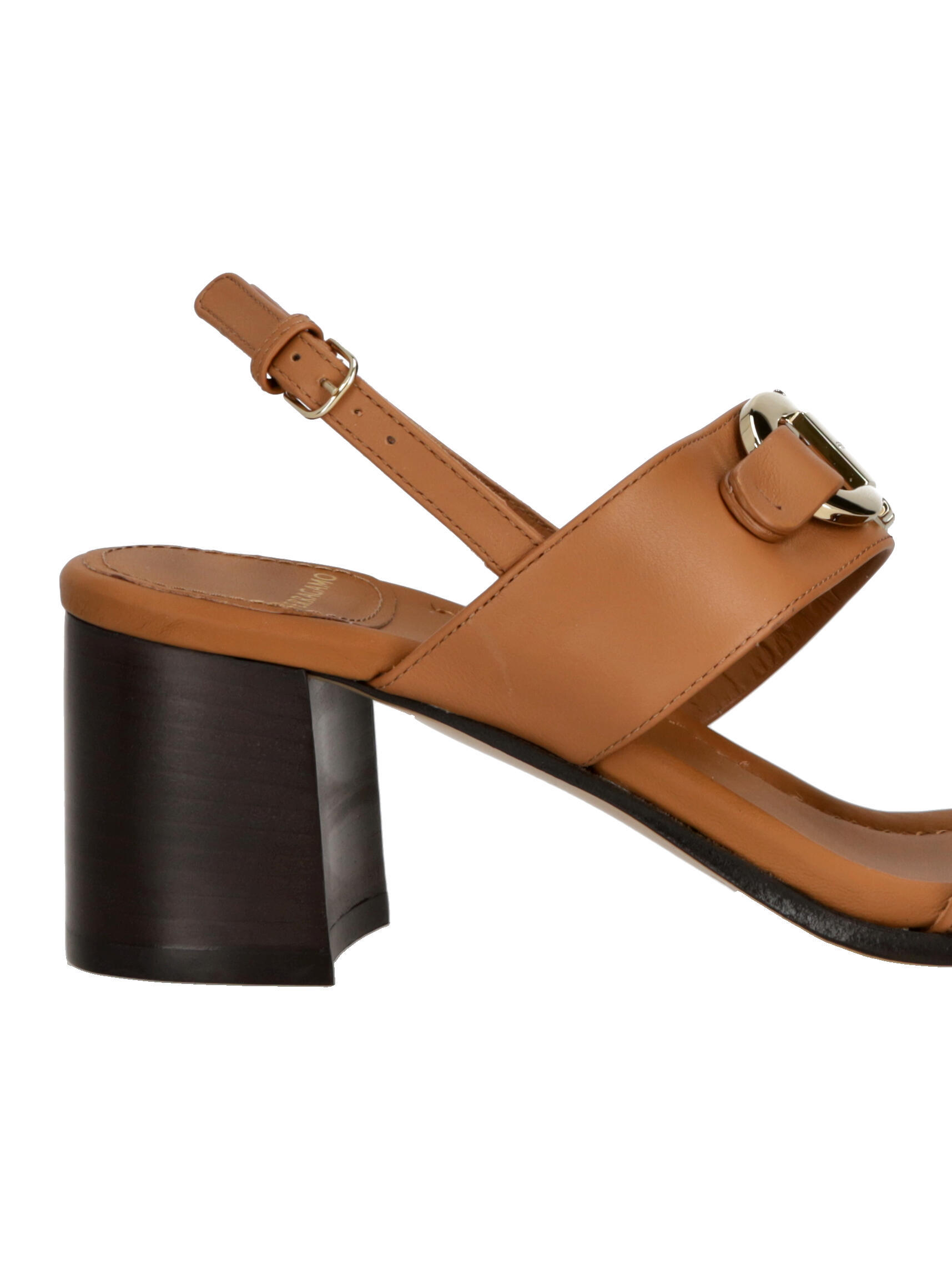 Ferragamo Women's Lou Gancini Block Heel Sandals In Brown